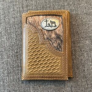 Brown Leather Wallet with Western Design